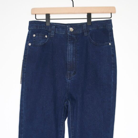 PrettyLittleThing Jeans Womens 6 Indigo Blue Flare Stretch Denim 70s Festival - Picture 8 of 12